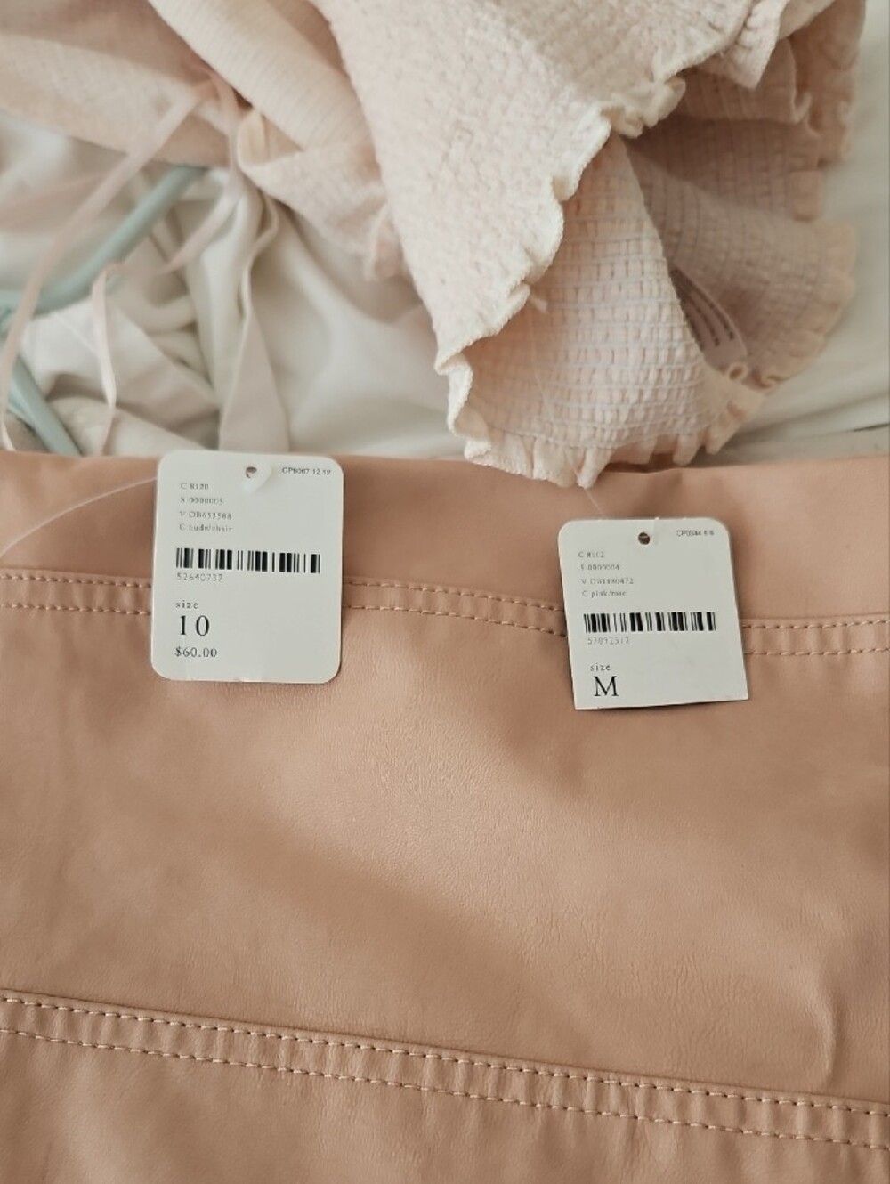 Blush Pink Free People Halter Tie Top with Blush Mini Skirt Set NWT Size M/10 - Picture 5 of 5